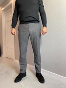 Klasyczne eleganckie spodnie garniturowe 34% wełna premium L