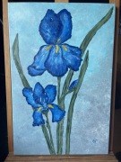Obraz ręcznie malowany „Niebieskie irysy”