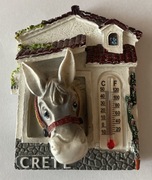 Magnes na lodówkę ceramiczny Creta  Matala Osiołek Grecja Termometr (1)