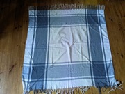 Ciepła chusta damska, szara krata, 105x105 cm, z etykietką