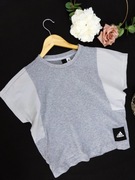 F7 koszulka damska Adidas T shirt oversize szara ortalion bawełna M 38