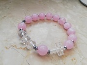 Różaniec bransoletka dziesiątka  różowa koraliki 10 mm