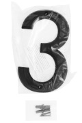 Numer domu 3 Czarny mat 15 cm Metalowy numer na drzwi lub elewację
