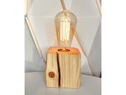 Rustykalna lampka nocna ze starej, ponad 100-letniej belki, rękodzieło