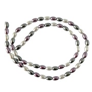 Perła SEA SHELL PEARL, Koraliki Ryż, 3 kolory, 4x6 mm., 20 szt.