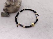 Bransoletka męska/unisex kamienie naturalne, stal UNIKAT 