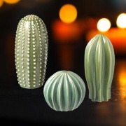 Ikea Sjalsligt komplet dekoracji 3x kaktusy zielone ceramika 