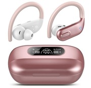 Bezprzewodowe słuchawki douszne A7, słuchawki Bluetooth, IPX7, różowe