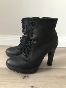 Wojas trzewiki damskie botki skóra obcas koturn platforma 38