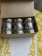 PRL metalowe koszyczki do szklanek 6 szt. NOWE z 1984 - Radom vintage