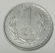 1 ZŁOTY 1985 - ZAPCHANY STEMPEL 