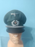 Czapka oficerów wermachtu z drugiej wojny 