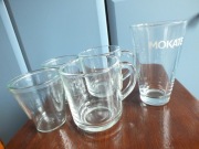 zestaw 5szt. szklanki, literatki MOKATE grube szkło NOWE 