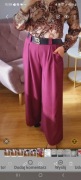 Eleganckie spodnie szerokie bordowe