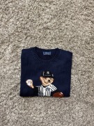 Granatowy Sweter Polo Ralph Lauren z białym misiem