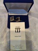 Srebrne spinki mankietowe do koszuli mankietu