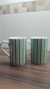 La Vie Green Stripes porcelanowe kubki 2 szt 2 x 250 ml.