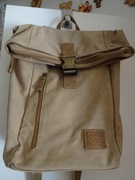 J. Jones Pojemny  plecak trekkingowy khaki -canvas ze skórą 