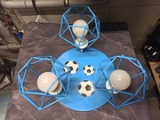 Lampa sufitowa Mundial niebieska metalowa E27 3 punkty światła