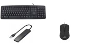 Zestaw biurowy Titanum TK101 + UGo UMY-1213 + HUB 4w1 + podkładka