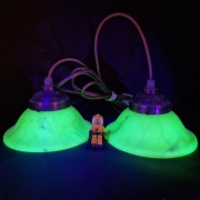 Para Lamp z Kloszami ze Szkła Uranowego !!!