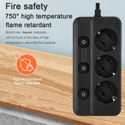 Listwa zasilająca 3x AC EU z wyłącznikami