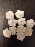 różyczki atłasowe 10 szt. ecru, 1,5 cm