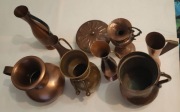 Zestaw 9 szt.miedzianych i mosiężnych dzbanków i inne. Najtaniej za sztukę!