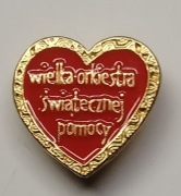 SERDUSZKO WOŚP ZPRZYPINKĄ I GRUBĄ OBWÓDKĄ 