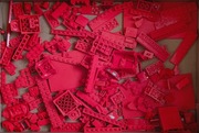 260g mix oryginalnych klocków LEGO - czerwony + minifigurka