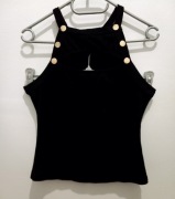 Bluzka czarna damska z wycięciem roz.S wymiary opis