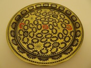 Taca metalowa PRL, taca litografowana, FOB Sosnowiec, retro, vintage