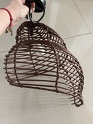 Lampa wisząca drewno rattan boho