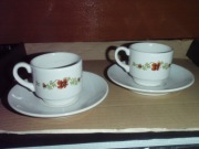 Filiżanki porcelanowe do espresso 10 sztuk ze spodeczkami