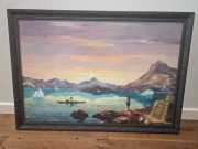 Arne Brendt – Grønland - obraz - olej na płótnie, bardzo dobry stan