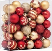 Zestaw 50 Złotych i Srebrnych Ozdób Choinkowych