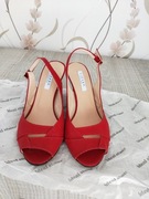 Szpilki czerwone Lizard 38 skórzane