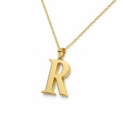Naszyjnik Stal Szlachetna Litera R złota
