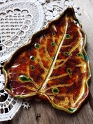 Ceramiczna podstawka listek, rękodzieło 