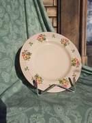 Talerz patera duży kwiaty róże obrus vintage sielski