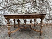 Stary Stol Eklektyczny Antyk Masywne Drewno