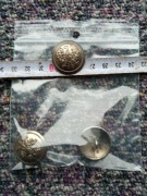 Guzik wojskowy duży PRL Metalowy woreczek 3 szt.