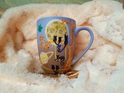 Kocia noc kubek ręcznie malowany księżyc gwiazdy