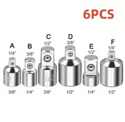 Zestaw adapterów nasadek 1/4 3/8 1/2 CRV przejściówki do kluczy 6szt