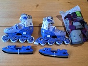 ŁYŻWOROLKI 2 W 1 ŁYŻWY I ROLKI PLUS ZESTAW KOMPLETNYCH OCHRANIACZY 