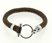 Bransoleta skórzana Omega Aqua Sailing B30STA0500104 (brąz) - komplet, box!