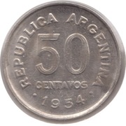 ARGENTYNA 50 centavos 1954 KM# 49, XF