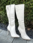 Kozaki damskie StepGlam beżowe na szpilce wysokie eleganckie rozmiar 38