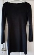 Sukienka mini mała czarna zamszowa prosta przylegająca Nieużywana S 36 