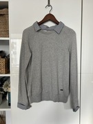 Napapijri szara bluza z kołnierzykiem, koszulą XS